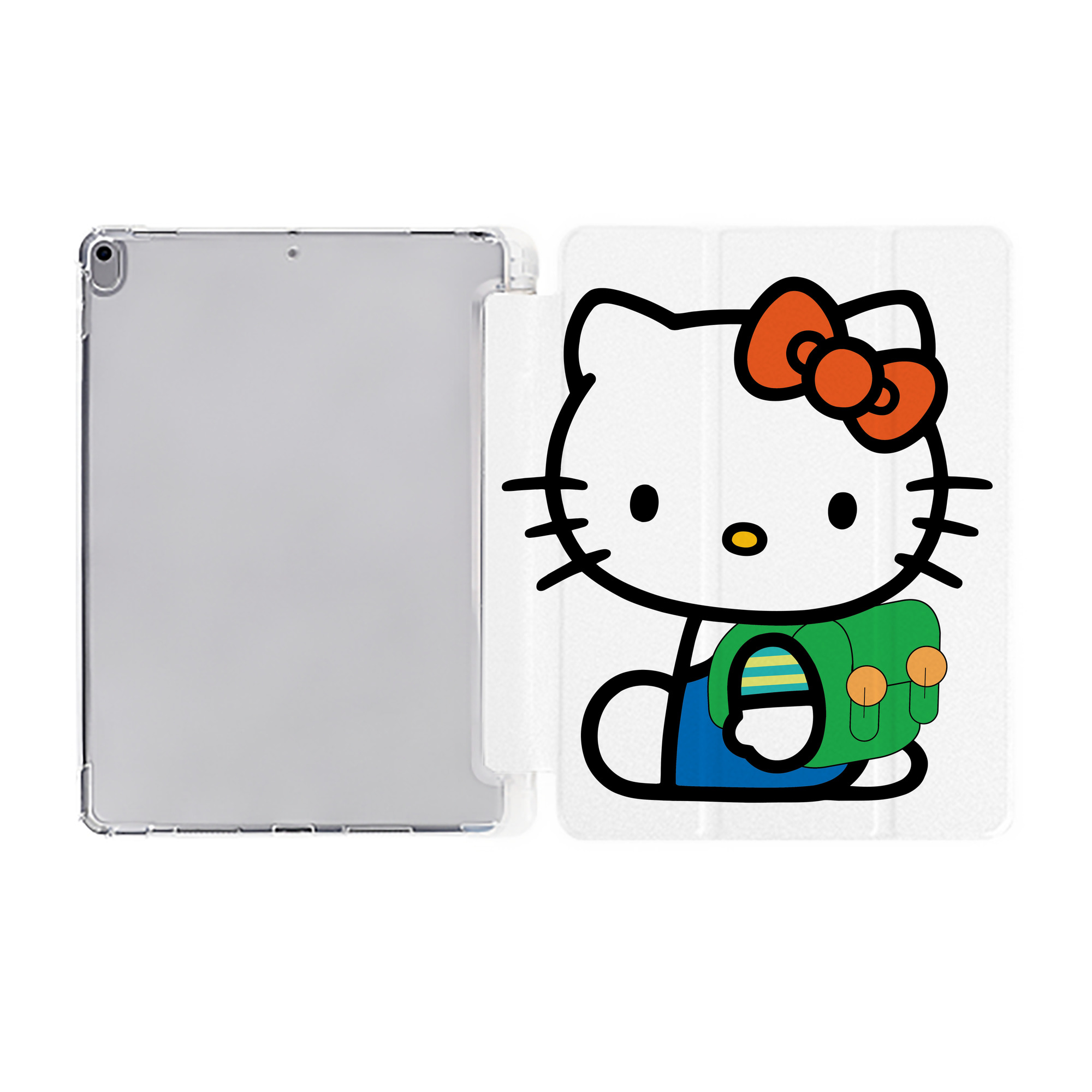 （画像用） Hello Kitty ハローキティ IPad ケース ペン収納付き 三つ折りスタンド PUレザー×シリコン 対応機種9.5/10.5/10.9インチ